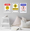 Ver imagem 2 de Kit 3 Quadros Placas Cristãs - Jesus 24x18cm:madeira Branca