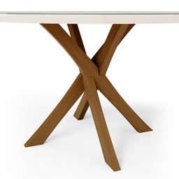 Mesa de Jantar Redonda Cora 120cm Off White M04 com 04 Cadeiras Living Suran Linho Champagne - Lyam - 11
