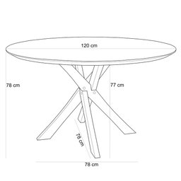 Mesa de Jantar Redonda Cora 120cm Off White M04 com 04 Cadeiras Living Suran Linho Champagne - Lyam - 9