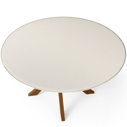 Mesa de Jantar Redonda Cora 120cm Off White M04 com 04 Cadeiras Living Suran Linho Champagne - Lyam - 3