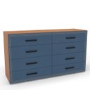 Ver imagem 2 de Cômoda Valência com 8 Gavetas 150x84cm Freijó/Azul 240829