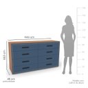 Ver imagem 4 de Cômoda Valência com 8 Gavetas 150x84cm Freijó/Azul 240829