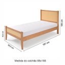 Ver imagem 2 de Cama de Solteiro Inari Madeira Maciça com Palhinha 95,5cm x 197cm Caramelo Casavee