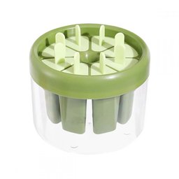 Forma Molde Fazer Picolé Sorvete 8 Palitos Reutilizável Verde - 1