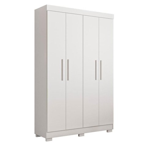 Guarda Roupa Infantil Flórida 4 Portas Branco Acetinado - Tigus