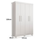 Ver imagem 2 de Guarda Roupa Infantil Flórida 4 Portas Branco Acetinado - Tigus