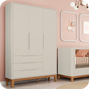 Ver imagem 2 de Guarda Roupa Infantil Boom 3 Portas 3 Gavetas Areia Fosco