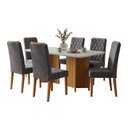 Ver imagem 1 de Conjunto Sala de Jantar Mesa 1,60m com Vidro Montreal 6 Cadeiras Bele