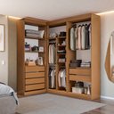 Ver imagem 1 de Closet Casal Modulado Andorra 6 Gavetas 8 Prateleiras Freijó/Branco - Pnr Móveis
