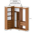 Ver imagem 3 de Closet Casal Modulado Andorra 6 Gavetas 8 Prateleiras Freijó/Branco - Pnr Móveis