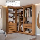 Ver imagem 4 de Closet Casal Modulado Andorra 6 Gavetas 8 Prateleiras Freijó/Branco - Pnr Móveis