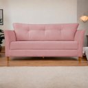 Ver imagem 1 de Sofá Isis 3 Lugares Pés de Madeira Encosto com Fibra Veludo - Estopar