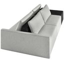 Ver imagem 7 de Sofá Ilha Modular para Sala 252cm com Puff Dublin K01 Linho Cinza e Sintético Preto - Lyam Decor