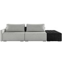 Ver imagem 3 de Sofá Ilha Modular para Sala 252cm com Puff Dublin K01 Linho Cinza e Sintético Preto - Lyam Decor