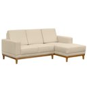 Ver imagem 1 de Sofá Living 200cm 3 Lugares com Chaise Direito Kayrós D05 Suede Bege - Mpozenato