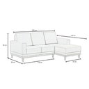 Ver imagem 4 de Sofá Living 200cm 3 Lugares com Chaise Direito Kayrós D05 Suede Bege - Mpozenato