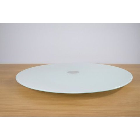 Centro Mesa Prato Giratório Vidro Temperado 80cm Resistente - Branco