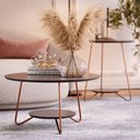 Ver imagem 3 de Conjunto Mesa de Apoio e Centro Liz Pés de Ferro Ej Móveis Preto