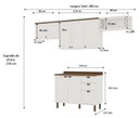 Ver imagem 2 de Cozinha Compacta 4PÇS 6 Pts 4 Gav Iluminata Branco/Ebano