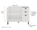 Ver imagem 3 de Cozinha Compacta 4PÇS 6 Pts 4 Gav Iluminata Branco/Ebano