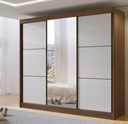 Ver imagem 1 de Guarda Roupa Cristal 3 Portas Ddoro Móveis - Castanho/Off
