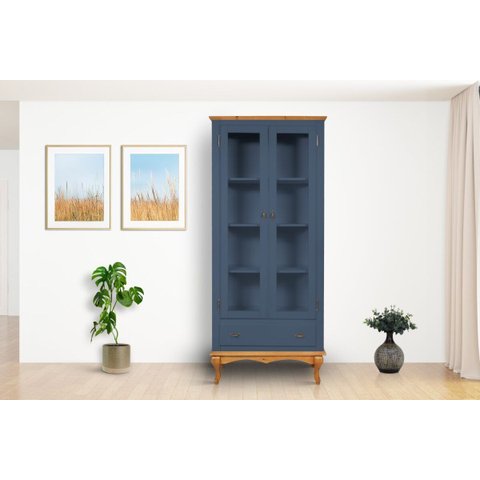 Cristaleira 1 Gaveta Luis Xv - Petroleo