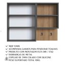Ver imagem 4 de Armario para Banheiro com Espelho 02 Portas 80cm Mel Grafite Proddy