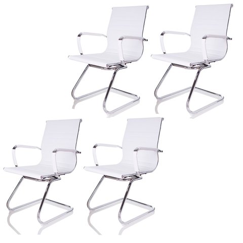Kit Com 4 Cadeira Fixa Interlocutor Charles Eames Esteirinha 11A