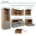 Ver imagem 5 de Cozinha Completa Modulada 6 Peças 7 Portas 7 Gavetas com Rodapé Norten Verde/Nature