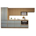 Ver imagem 3 de Cozinha Completa Modulada 6 Peças 7 Portas 7 Gavetas com Rodapé Norten Verde/Nature