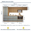 Ver imagem 4 de Cozinha Completa Modulada 6 Peças 7 Portas 7 Gavetas com Rodapé Norten Verde/Nature