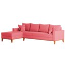 Ver imagem 4 de Sofá 4 Lugares Beny com Chaise Esquerdo Suede Rosa