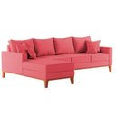 Ver imagem 3 de Sofá 4 Lugares Beny com Chaise Esquerdo Suede Rosa