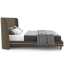 Ver imagem 4 de Cabeceira King Nilo 195cm com Cama Pés Madeira Suném P05 Veludo Marrom - Lyam Decor