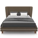 Ver imagem 1 de Cabeceira King Nilo 195cm com Cama Pés Madeira Suném P05 Veludo Marrom - Lyam Decor