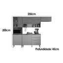 Ver imagem 2 de Kit Modulado Demóbile 4 Peças Alba C4p227 Amendola/grafito Prime Tx