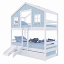 Ver imagem 2 de Treliche Casinha Dos Sonhos com Escada/ Escorregador Madeira Maciça Branco | Azul Housin