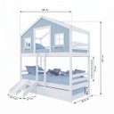 Ver imagem 4 de Treliche Casinha Dos Sonhos com Escada/ Escorregador Madeira Maciça Branco | Azul Housin