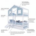 Ver imagem 3 de Treliche Casinha Dos Sonhos com Escada/ Escorregador Madeira Maciça Branco | Azul Housin