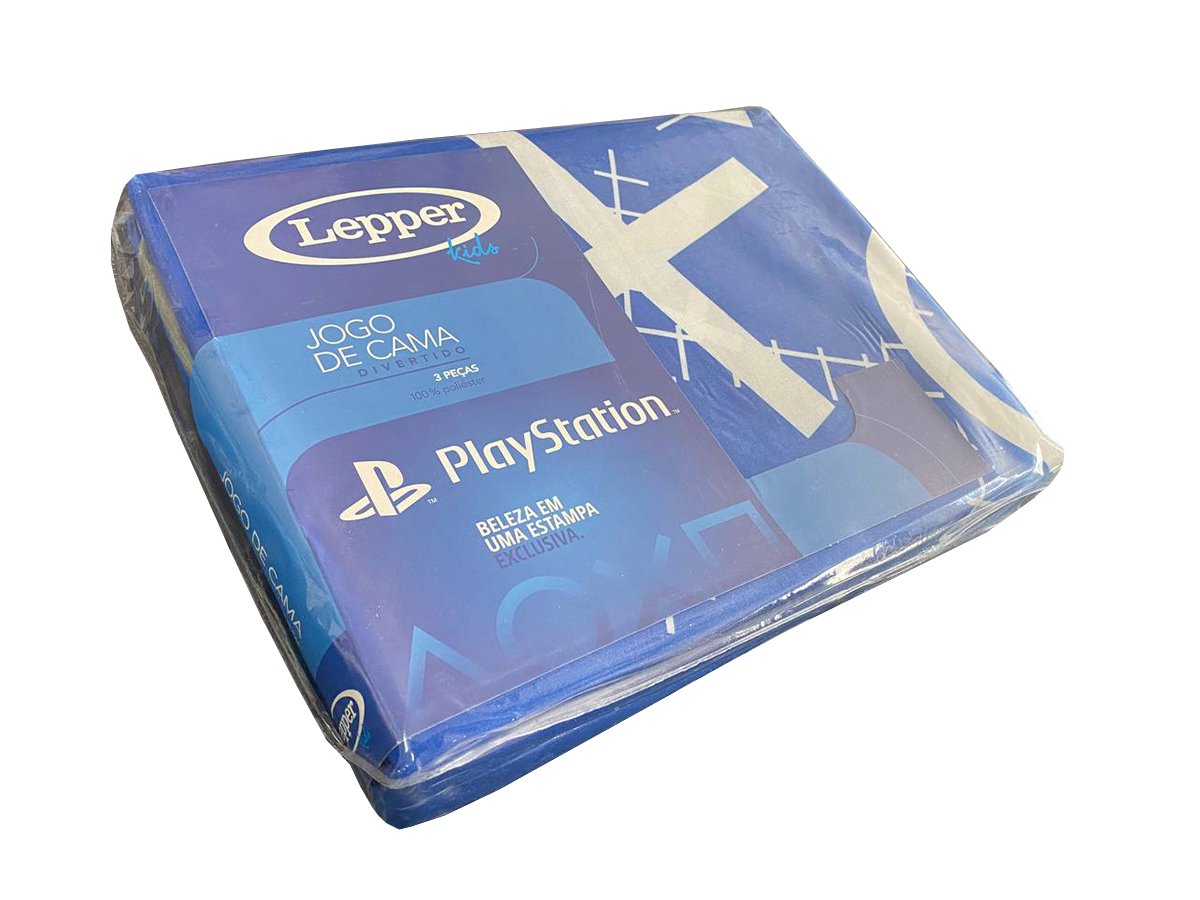 Jogo de Cama Infantil Lepper Playstation Solteiro 3 Peças Microfibra Azul - 4