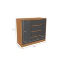 Ver imagem 3 de Cômoda Kappesberg 4 Gavetas 1 Porta R260 Cor Canela/grafite