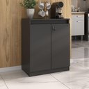 Ver imagem 2 de Aparador Buffet 60cm 2 Portas com Chave Multimóveis Cr50099 Preto