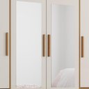 Ver imagem 1 de Espelho para Guarda Roupa Espelhos Retangular 95cm x 33cm Branco Kit com 2 Móveis Henn