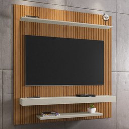 Painel para Tv 60 Pol 150cm Lima B02 Ripado/off White - Mpozenato - 2 Painel para Tv 60 Pol 150cm Lima B02 Ripado/off White - Mpozenato - 2