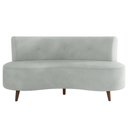 Ver imagem 2 de Sofá Living 3 Lugares 160cm Aang Pés Palito Veludo Cinza Claro G33 - Gran Belo