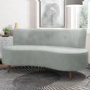 Ver imagem 1 de Sofá Living 3 Lugares 160cm Aang Pés Palito Veludo Cinza Claro G33 - Gran Belo