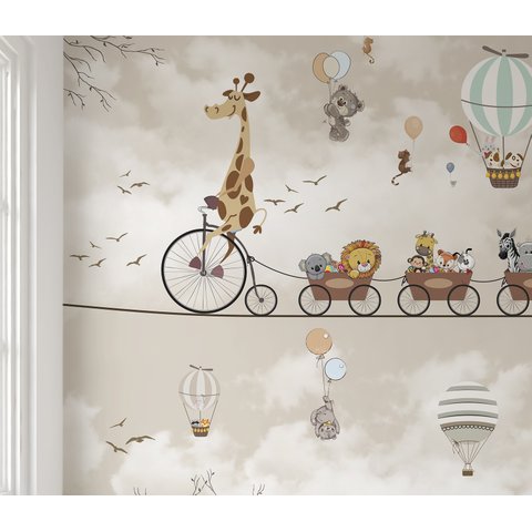Papel de parede infantil safári animais para PP01 1m²