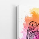 Ver imagem 3 de Passarinho Aquarela Arte Colorido Quadro Canvas 60x40cm