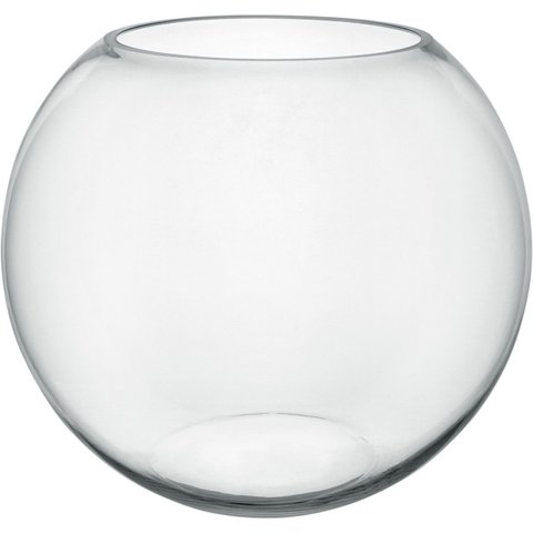 Vaso Decorativo de Vidro Transparente 35x40x40cm Enfeite Sala Mesa Estante