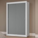 Ver imagem 1 de Guarda-roupa Solteiro 2 Portas de Correr Branco/cinza Milano Madesa Branco/cinza